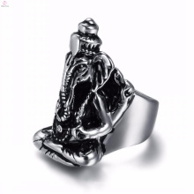 2017 novo anel de prata elefante de aço inoxidável do vintage para homens